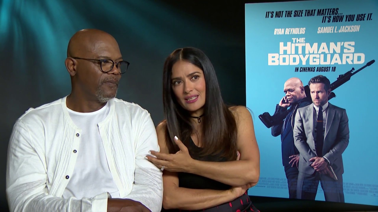 Salma Hayek e Samuel L. Jackson in Hitman's Bodyguard